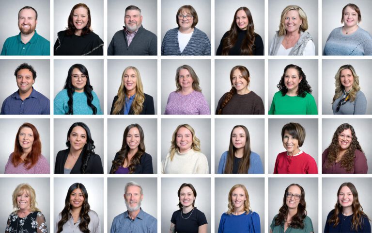 Team headshots of a 30-person healthcare organization photographed on site